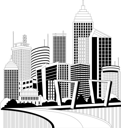 Buildings high-rise cityscape Royalty Free Vector Image