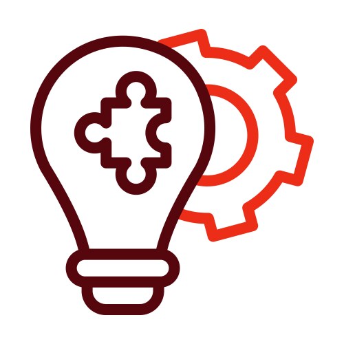 Problem solving thick line two color icons vector image