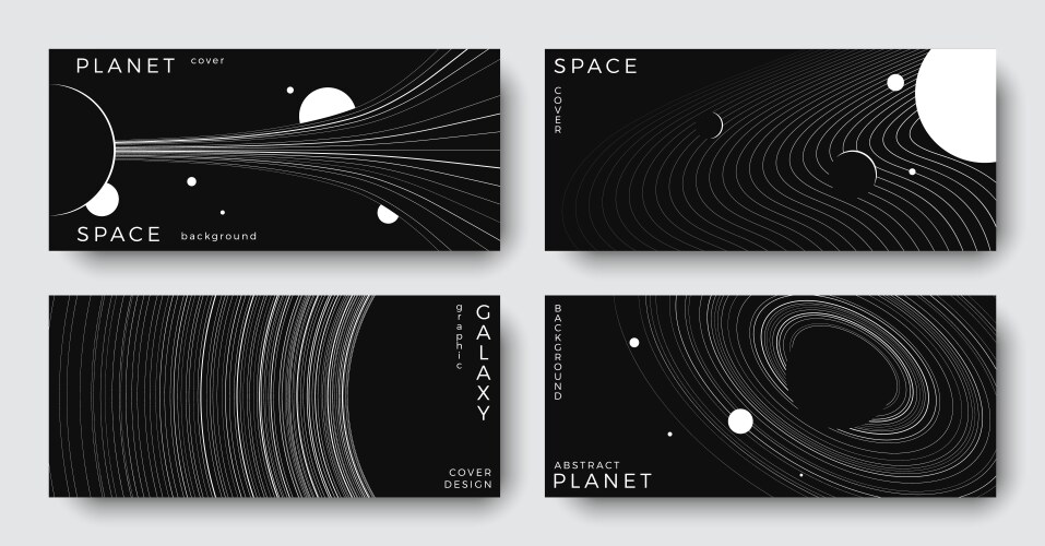 Set of abstract space horizontal backgrounds vector image