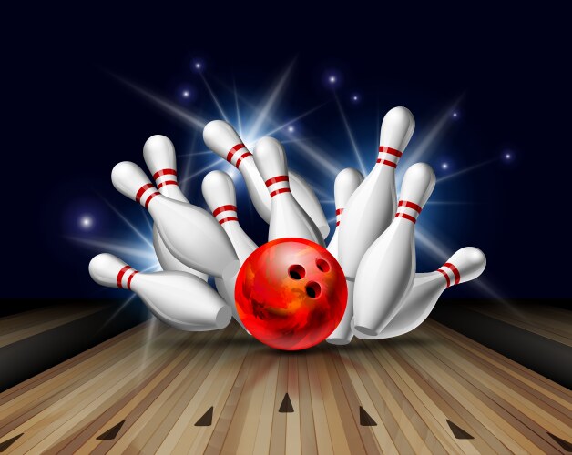 Bowling Ball Strike 41496955 Royalty Free Vector Vectorstock