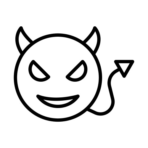 Demon devil icon black line art logo Royalty Free Vector