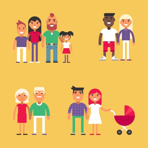 Set family concept flat style people Vector Image