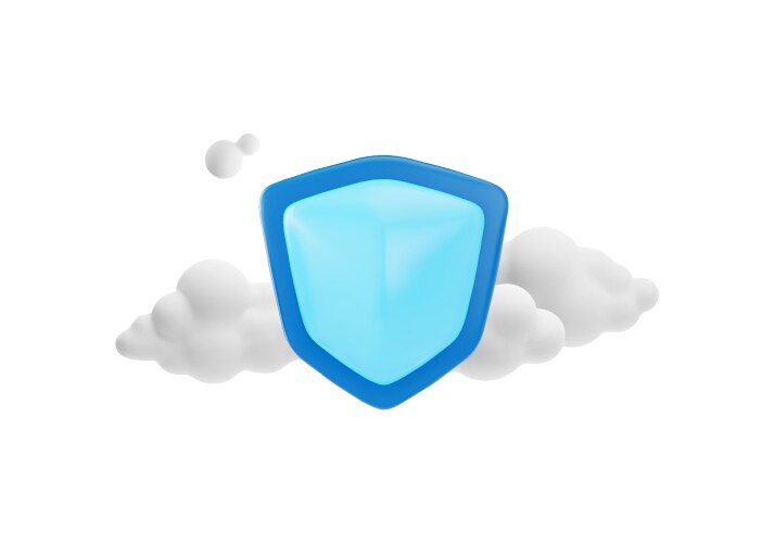 visualization of internet security 3d blue shield vector image