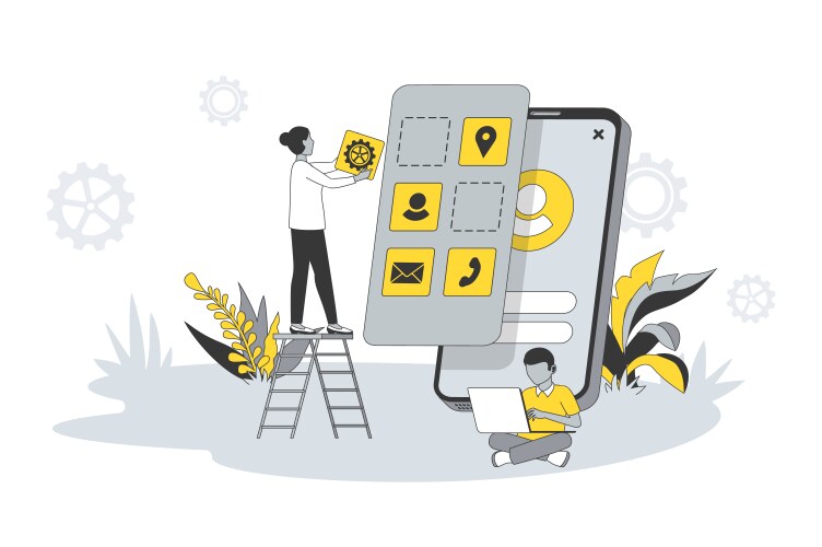Mobile app development Royalty Free Vector Image