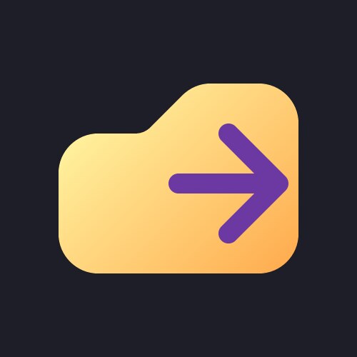 Logout flat gradient fill ui icon for dark theme vector image