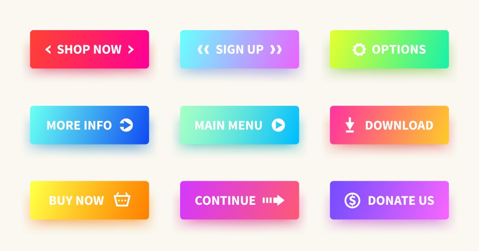Gradient Buttons - UI Collection vektorbild