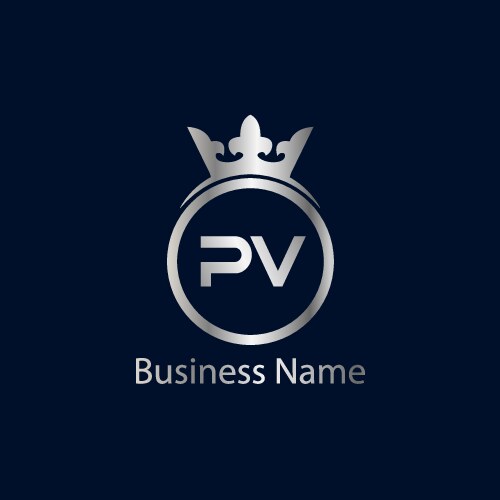 Initial letter pv logo template design Vector Image