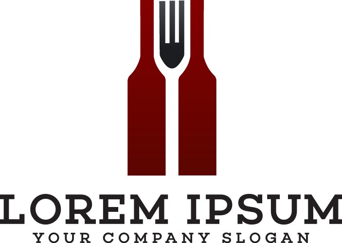 Restaurant Logo Template - Bar & Wine Vector Image