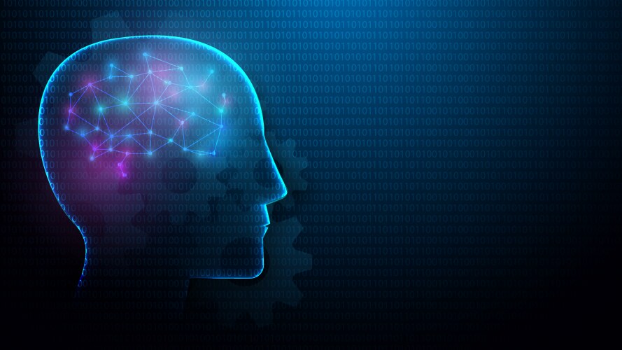Artificial intelligence ai human head Royalty Free Vector
