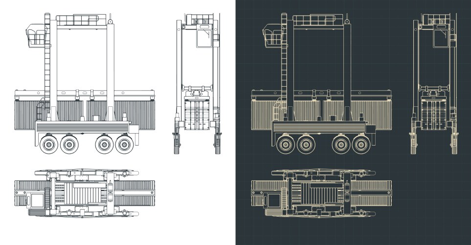 Straddle carrier blueprints vector image