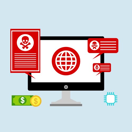 Hacker activity computeralert notification vector image