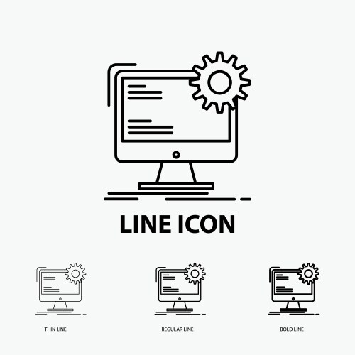 Internet layout page site static icon in thin vector image