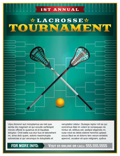 Lacrosse tourney bracket flyer Vector Image
