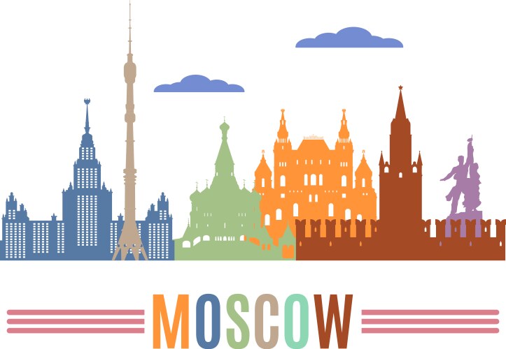 Moscow skyline 1 Royalty Free Vector Image - VectorStock