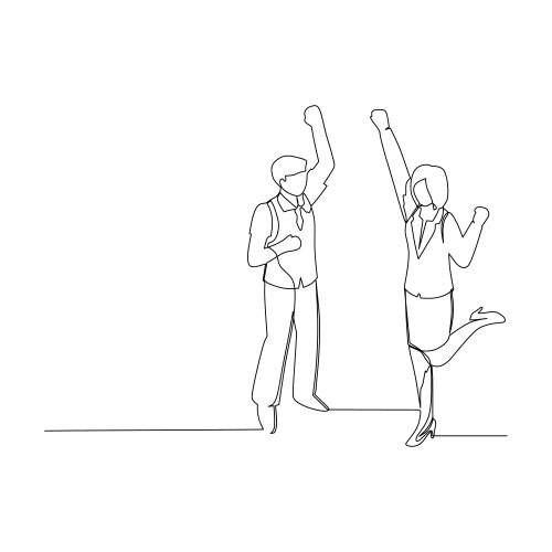 Single continuous line drawing of young happy Vector Image