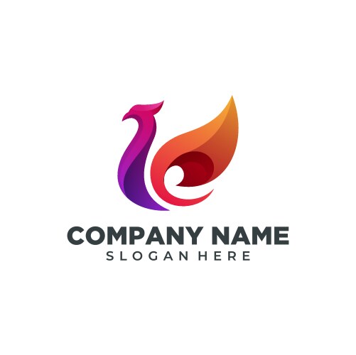 Phoenix line template Royalty Free Vector Image