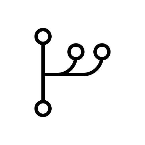 Code branch icon set merge data request symbol vector image