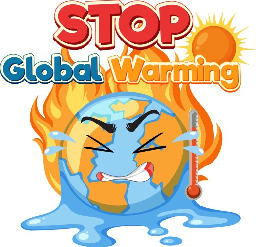 Stop global warming concept – Royalty-Free Vector | VectorStock