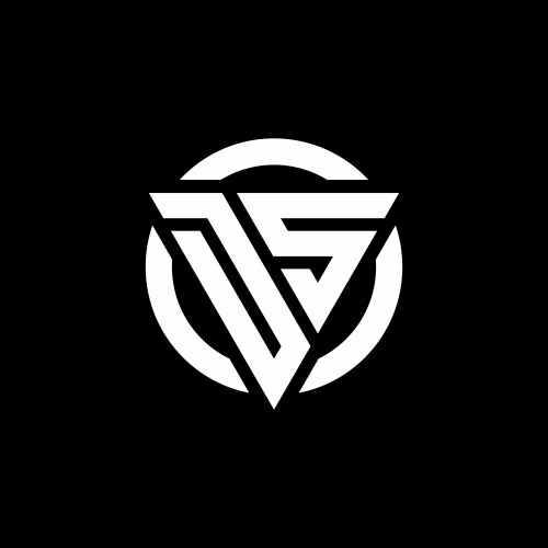 Ds logo with negative space triangle shape Vector Image