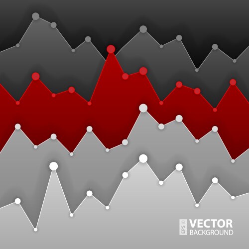 Dark grey and red graph design for workflow layout vector image