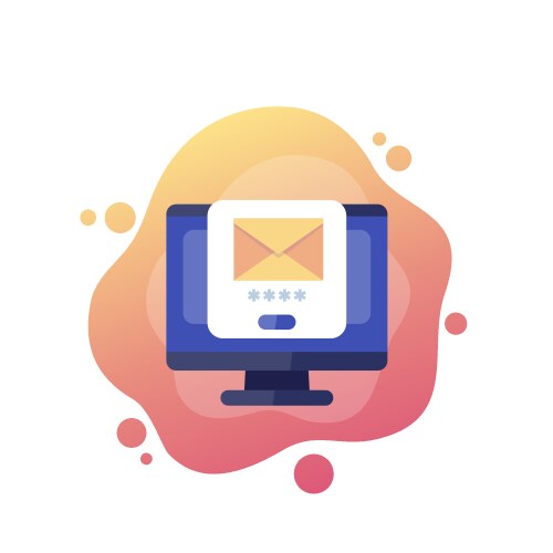 Mail access authentication with password vektorbild
