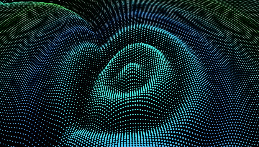 Particle 3d wavy ripple effect color grid surface vektorbild
