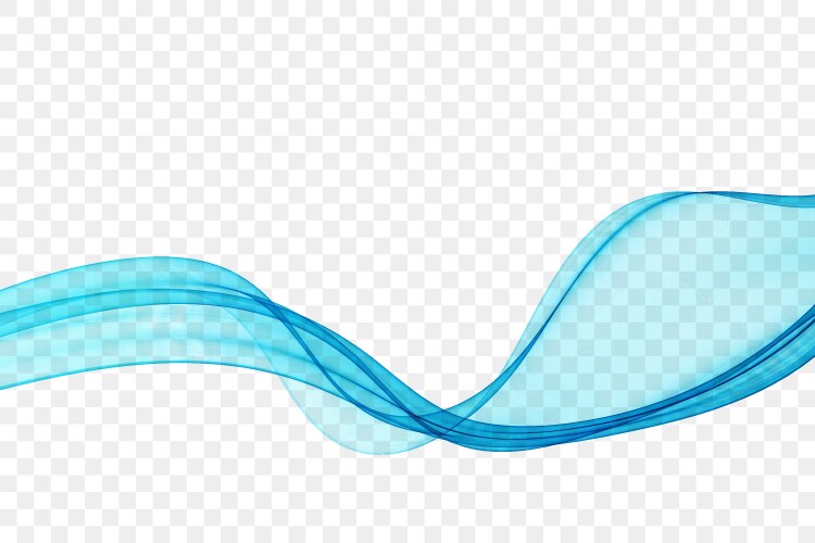Abstract blue wave on transparent background Vector Image