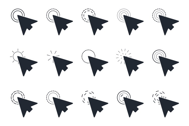 Collection of arrow pointer cursor icon click vektorbild