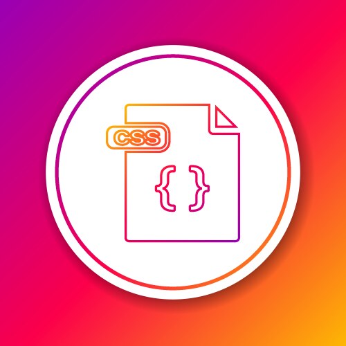 Color line css file document download button vector image