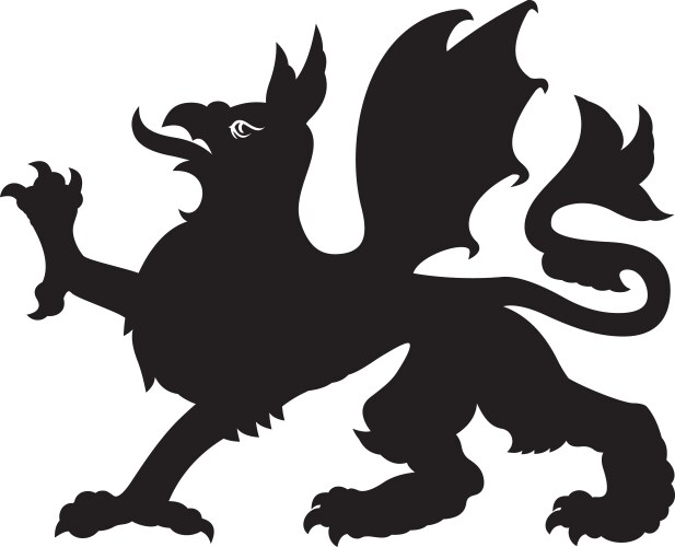 Heraldic griffin tattoo Vector Image