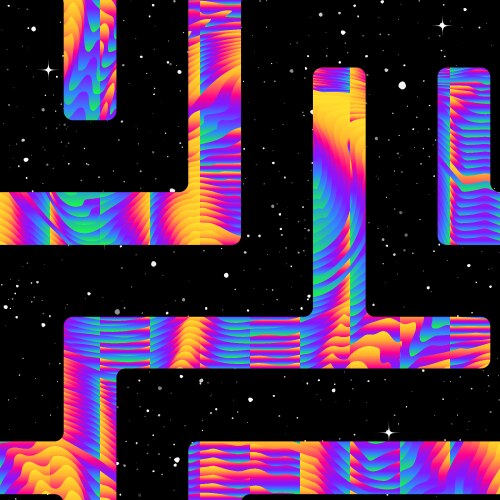 Neon star geometric seamless pattern Royalty Free Vector