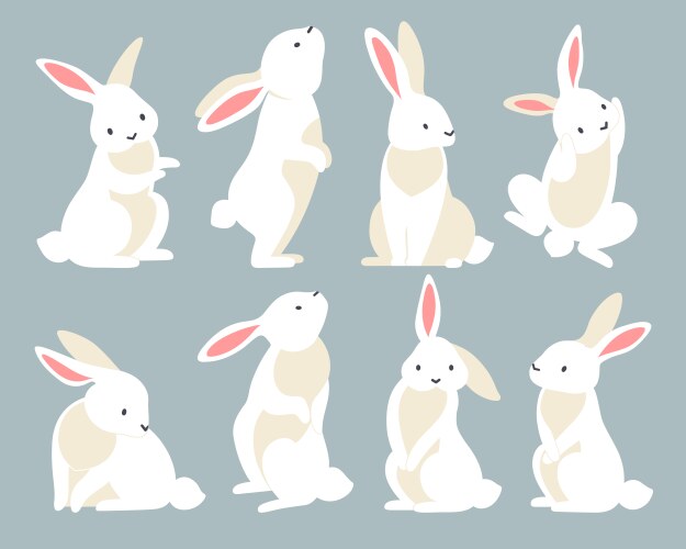 Set of rabbits Royalty Free Vector Image - VectorStock
