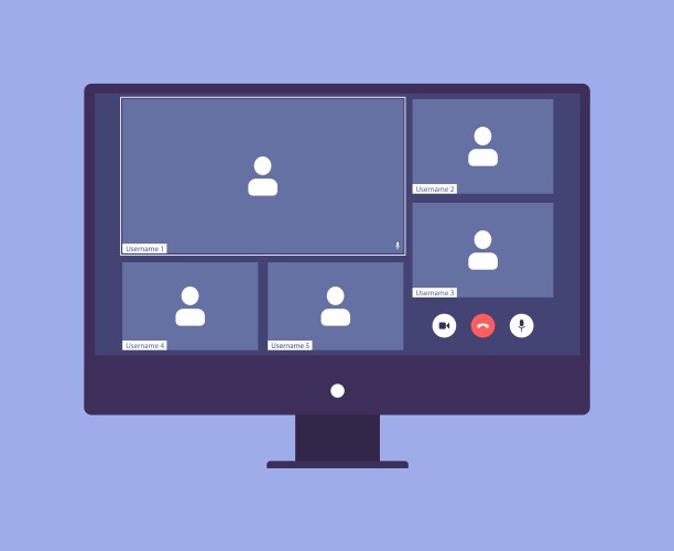 Video call program window ui ux template vector image