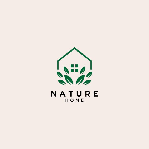 Green tree home icon logo – Free Vector | VectorStock