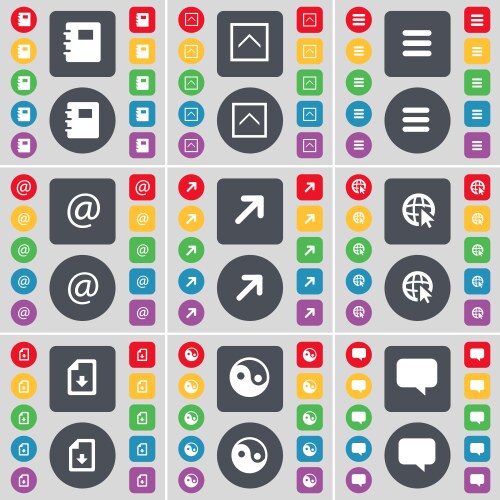 Notebook arrow up apps mail full screen web cursor vector image