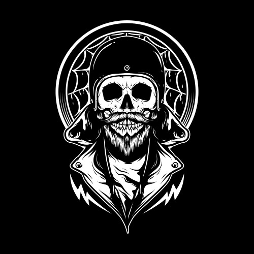 Retro Cafe Racer Skull Vector Image
