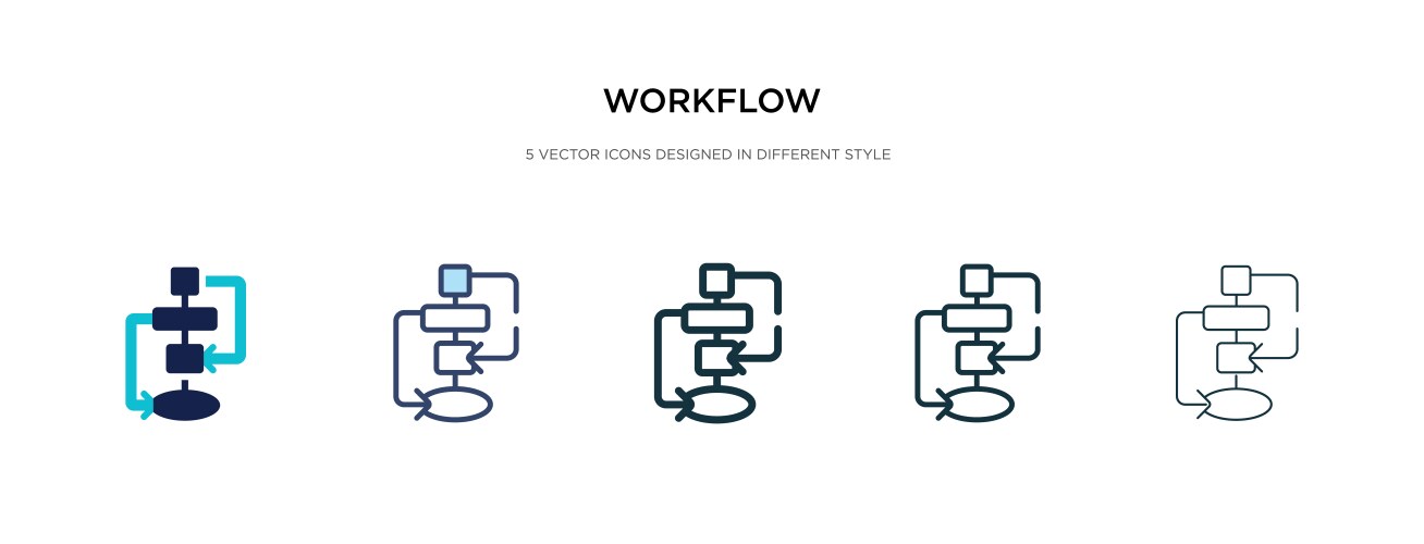 Workflow icon in different style two colored vector image
