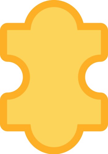 Yellow puzzle piece icon jigsaw connection vector image