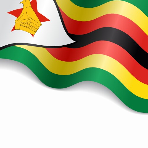 zimbabwean flag wavy abstract background vector