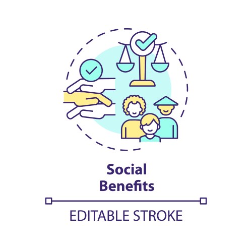 social benefit multi color concept icon vector image