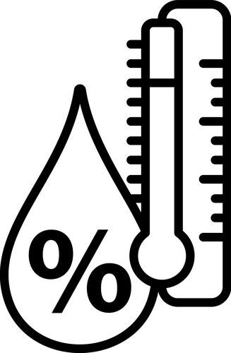 Relative humidity sign cutout silhouette icon Vector Image