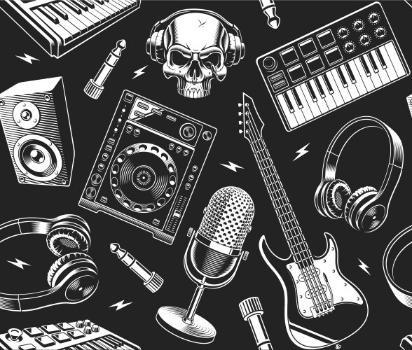 Music seamless background Vector Image