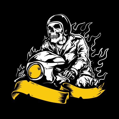 Skull Rider Motorcycle Art Vector Image