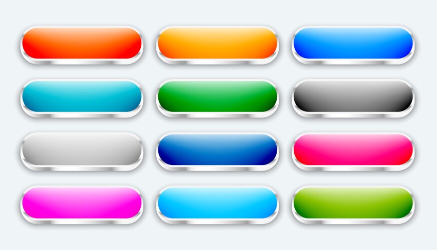 3d style empty uiux app button element sign in set vector image