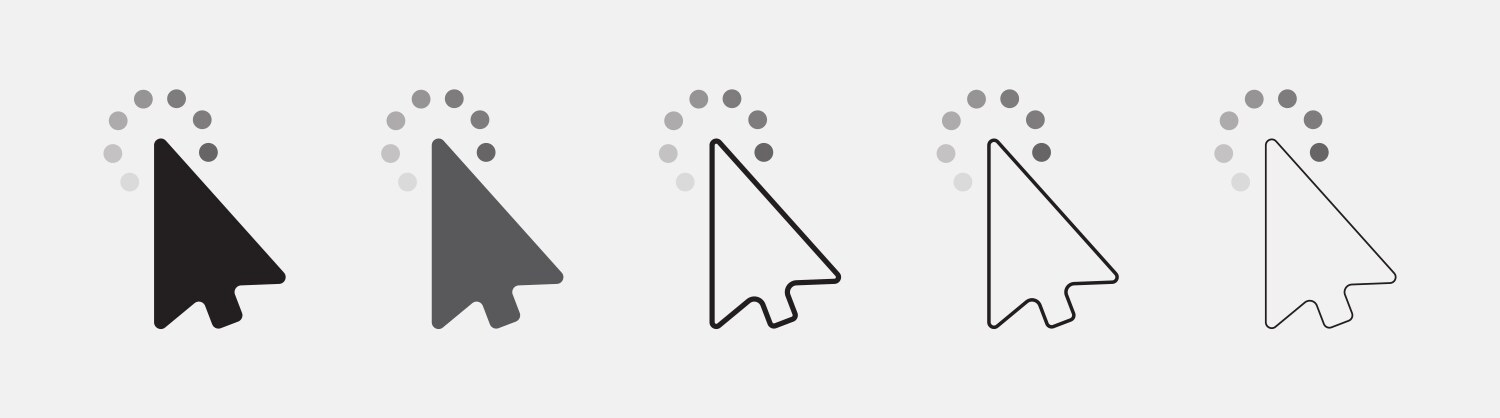 Collection of arrow pointer cursor icon click vektorbild