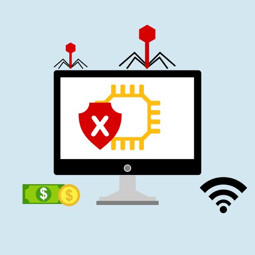 Hacker activity computeralert notification vector image