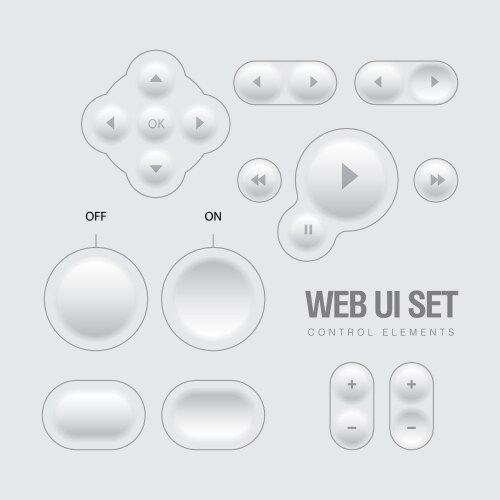 Light web ui elements design vector image