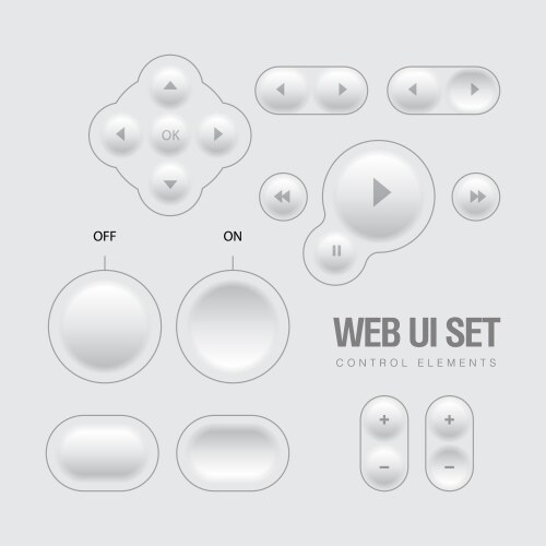 Modern Web UI Elements - Buttons & Controls vector image