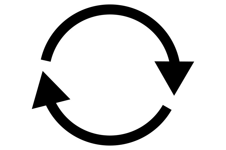 Recycle arrows loading arrow circular rotation vector image