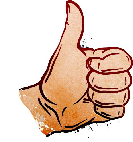 Thumb up gesture icon cartoon Royalty Free Vector Image